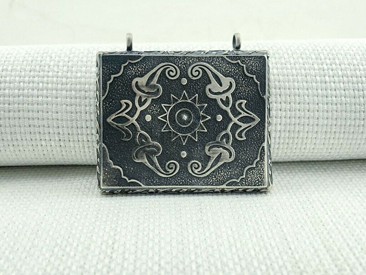 Güneş Simgeli Cevşeni Kebir Dualı 925 Ayar Gümüş Erkek Kolye Ucu