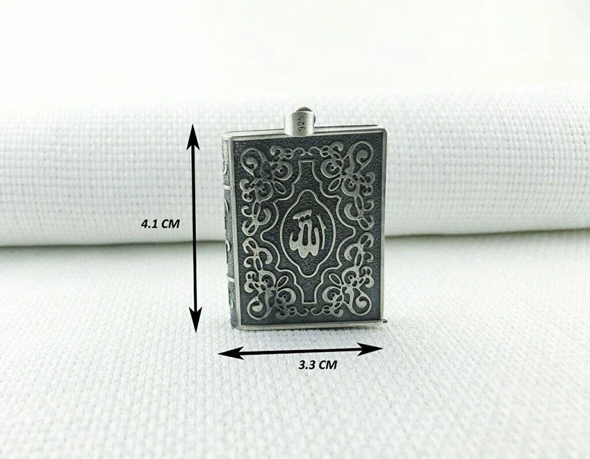 Allah Yazılı Cevşeni Kebir Dualı 925 Ayar Gümüş Erkek Kolye Ucu