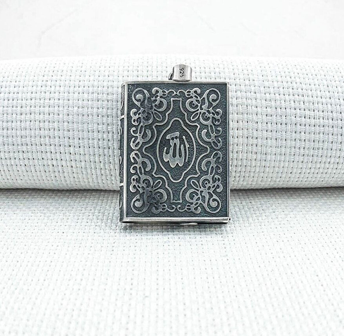 Allah Yazılı Cevşeni Kebir Dualı 925 Ayar Gümüş Erkek Kolye Ucu