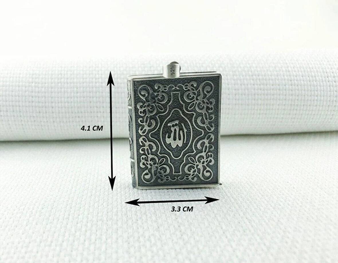 Allah Yazılı Cevşeni Kebir Dualı 925 Ayar Gümüş Erkek Kolye Ucu