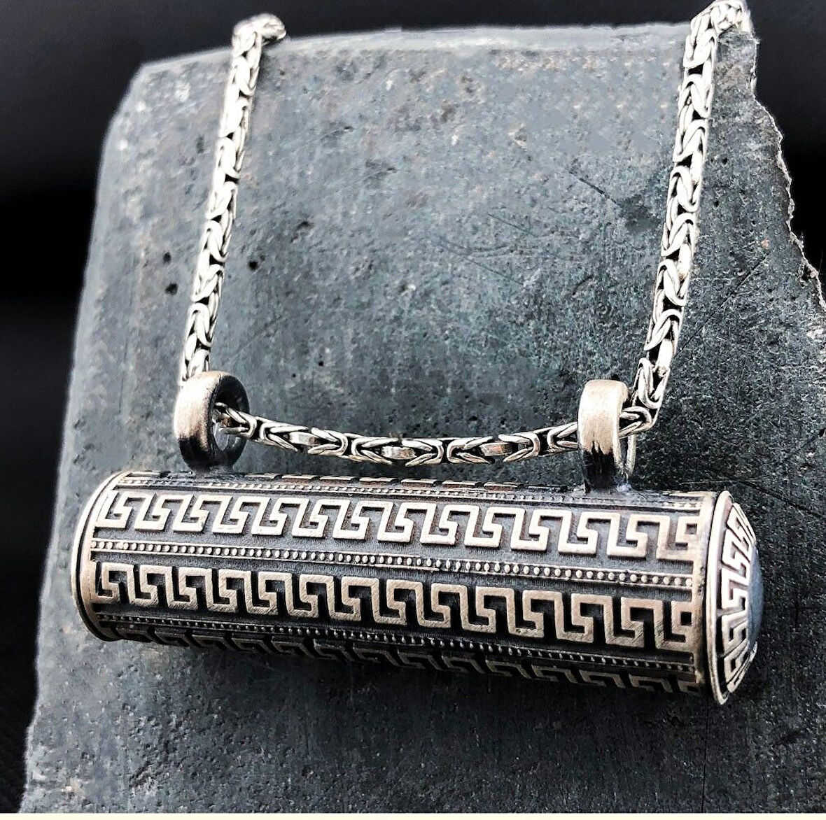 Büyük Boy Cevşeni Kebir Dualı 925 Ayar Gümüş Erkek Kolye