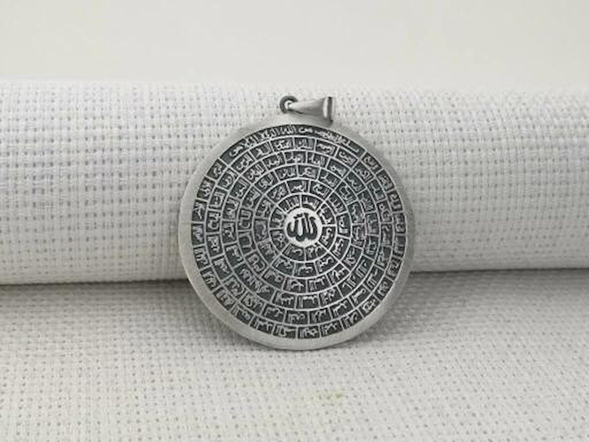 Esmaul Husna Dualı Büyük Boy 925 Ayar Gümüş Erkek Kolye Ucu