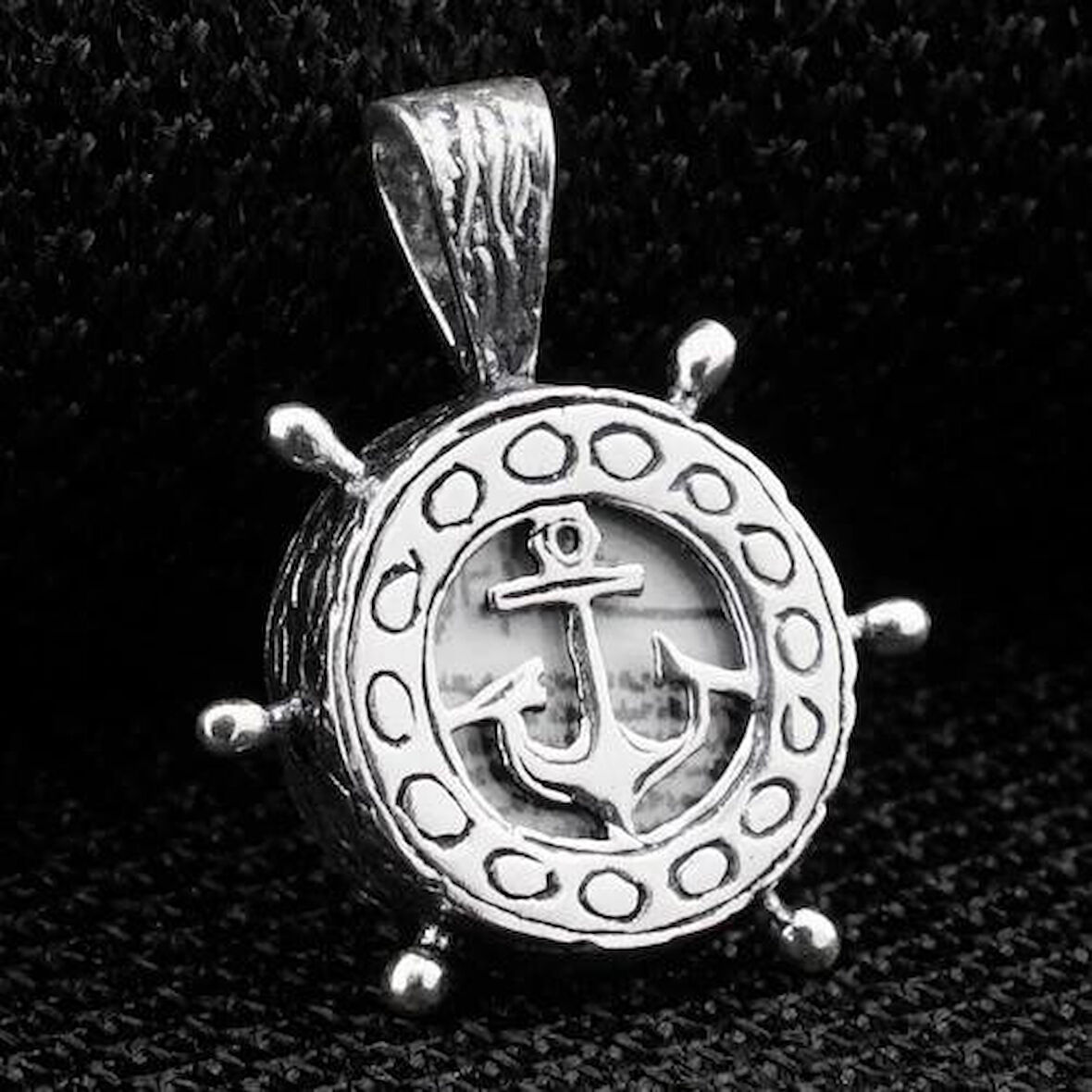 Gemi Dümeni  925 Ayar Gümüş Erkek Kolye Ucu