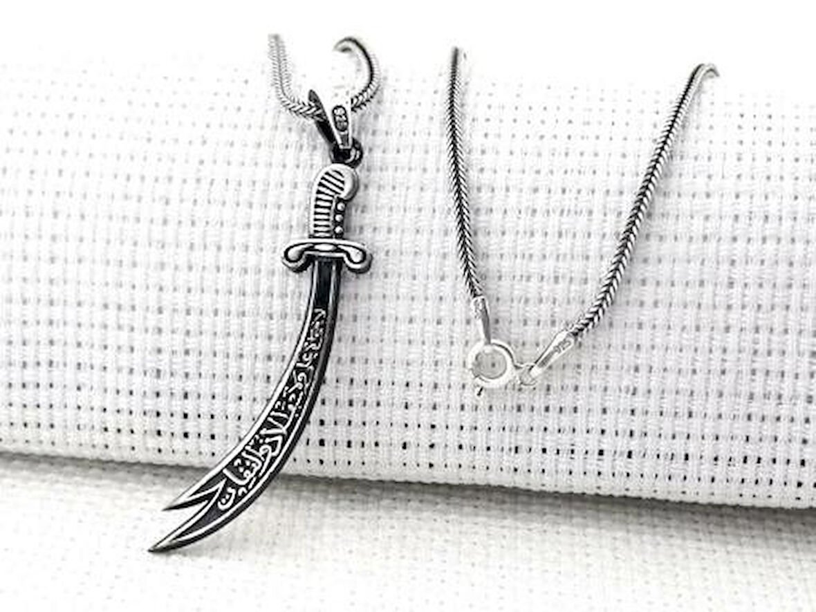 Zulfikar  Tasarımlı 925 Ayar Gümüş Erkek Kolye