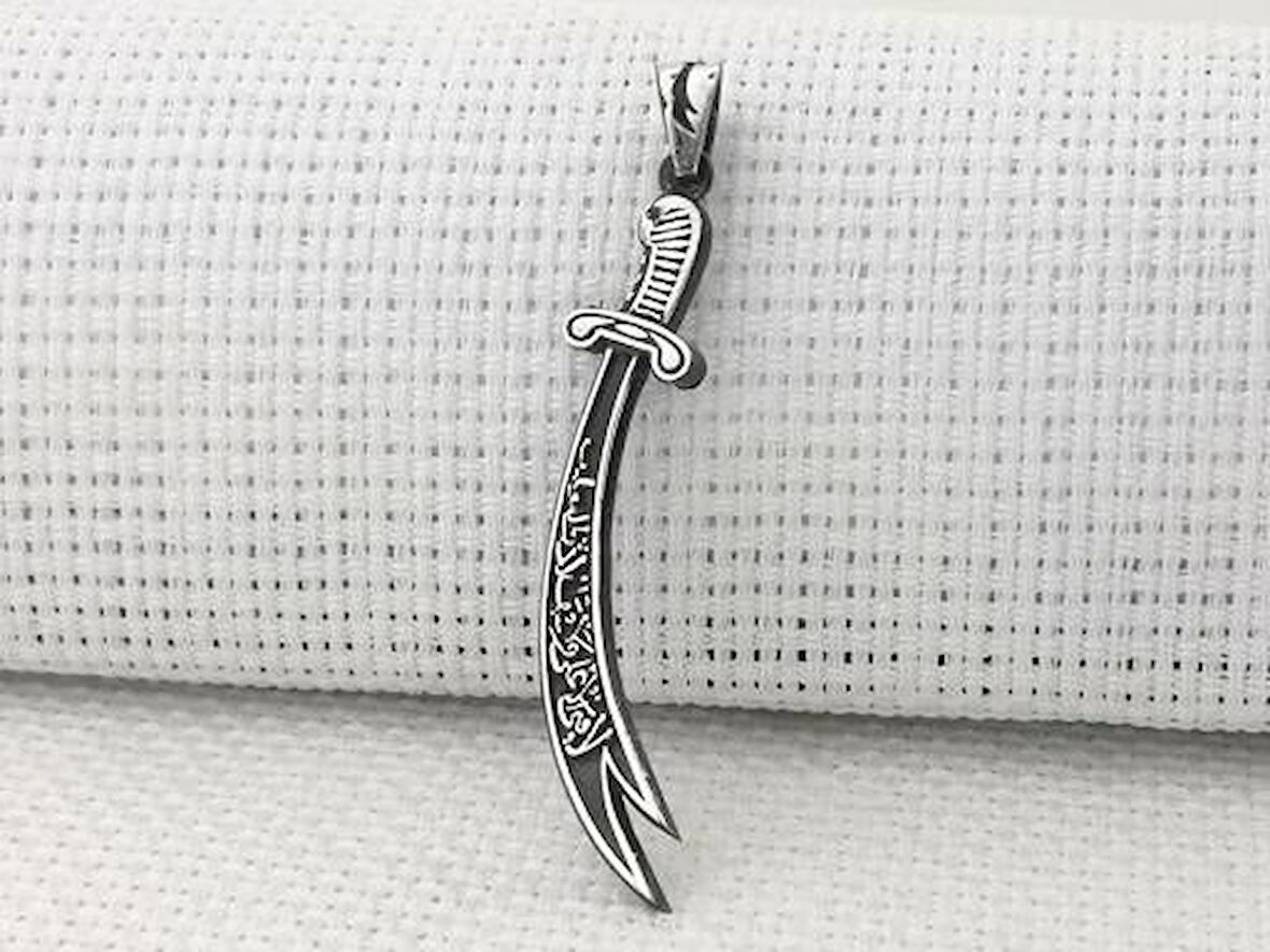 Zulfikar  Tasarımlı 925 Ayar Gümüş Erkek Kolye Ucu