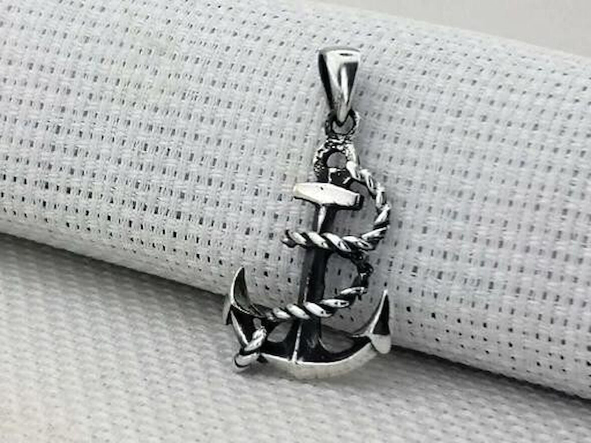 Denizci Çapa  925 Ayar Gümüş Erkek Kolye Ucu