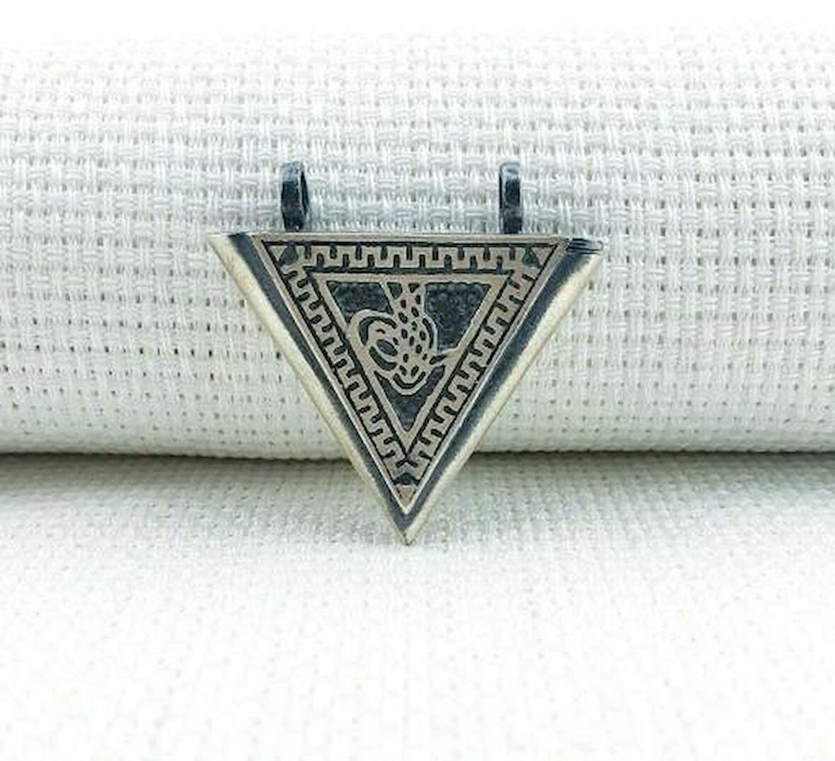 Osmanlı Tugra  Cevşeni Kebir Dualı Orta Boy  925 Ayar Gümüş Erkek Kolye Ucu