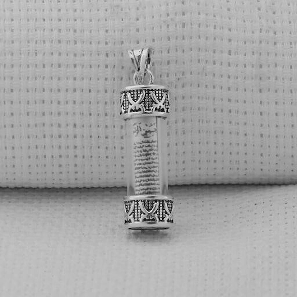 Silindir Tasarımlı Cevşeni Kebir Dualı 925 Ayar Gümüş Erkek Kolye Ucu