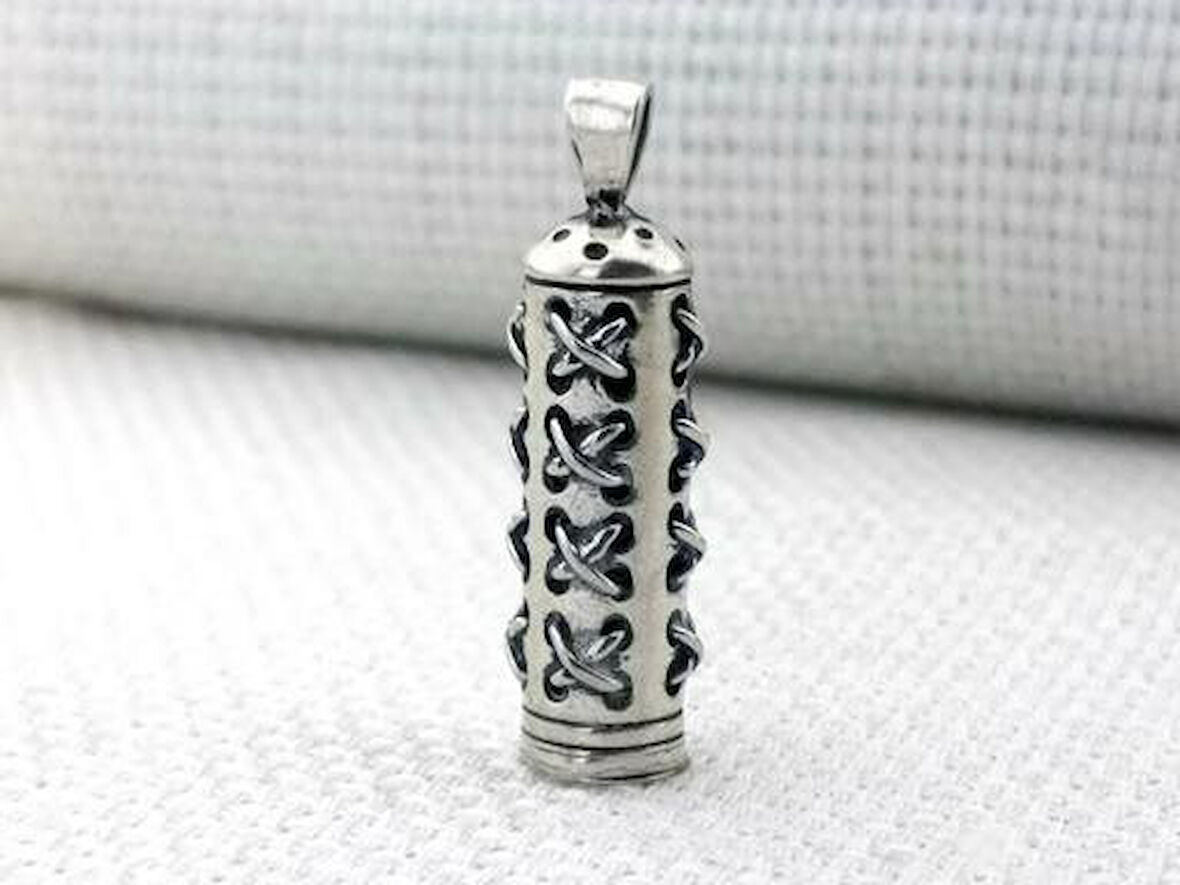 Dügüm Motifli Cevşeni Kebir Dualı 925 Ayar Gümüş Erkek Kolye Ucu