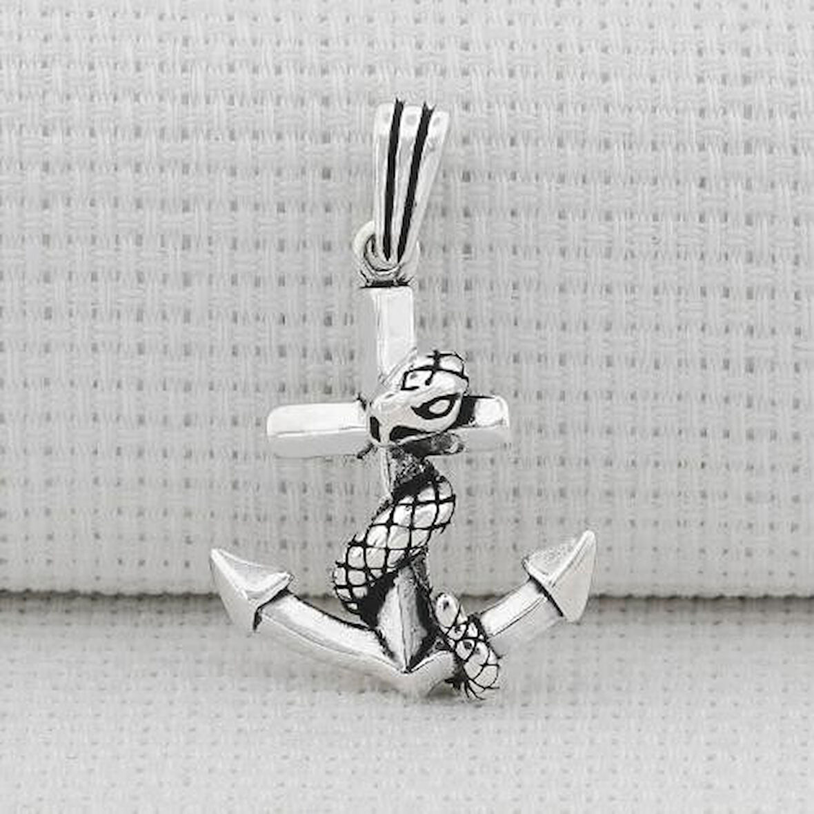 Yılanlı Çapa  925 Ayar Gümüş Erkek Kolye Ucu