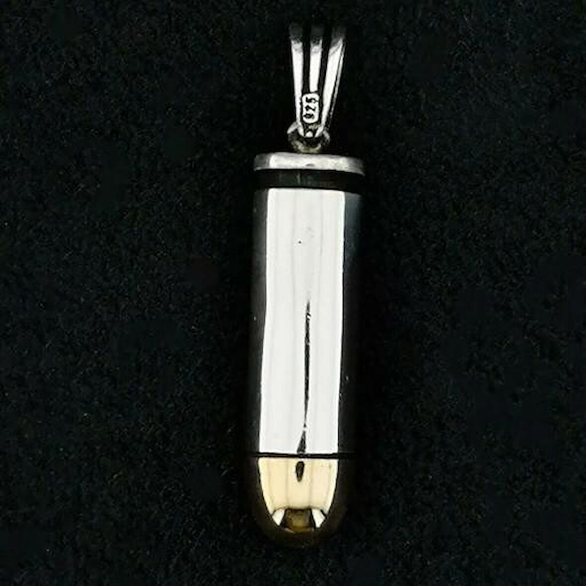 Özel Mermi Kurşun 925 Ayar Gümüş Erkek Kolye Ucu