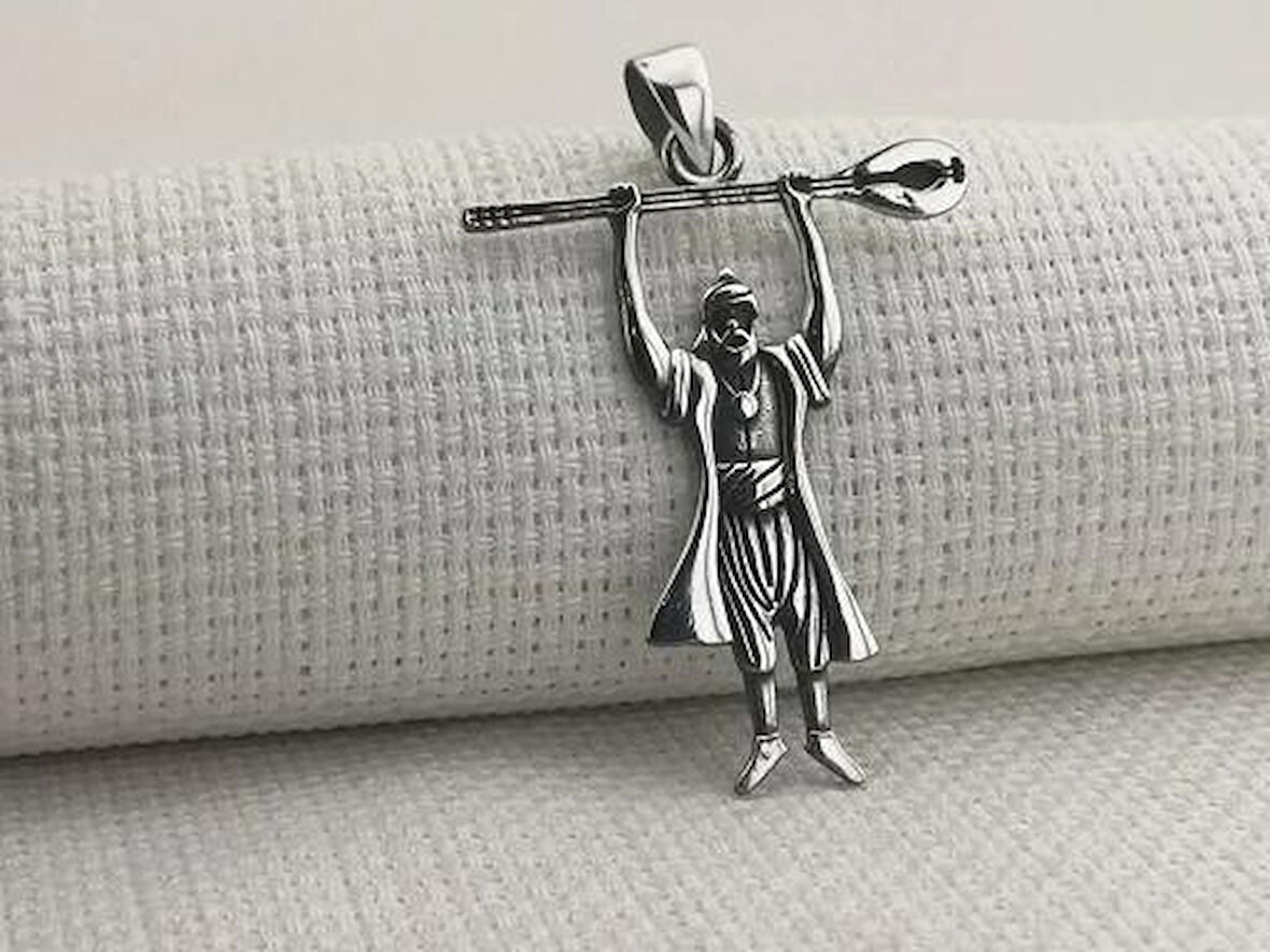 Pir Sultan Abdal 925 Ayar Gümüş Erkek Kolye Ucu