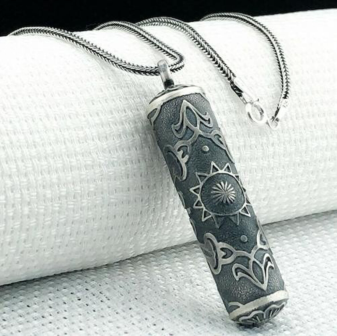 Silindir Cevşeni Kebir Dualı 925 Ayar Gümüş Erkek Kolye