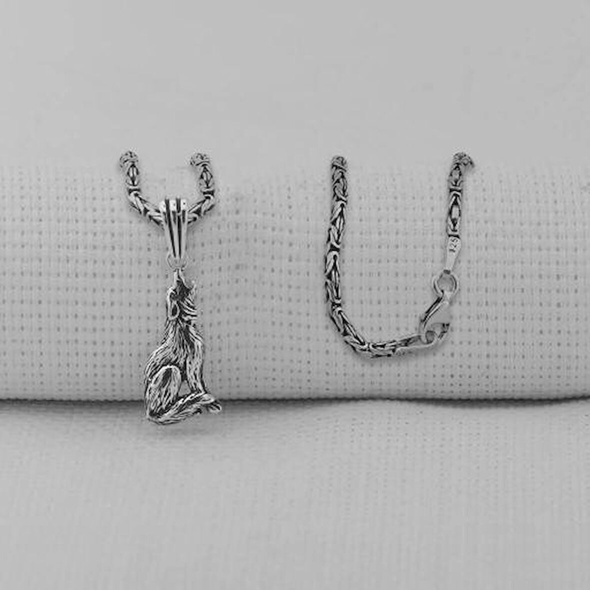 Kurt Tasarımlı 925 Ayar Gümüş Erkek Kolye