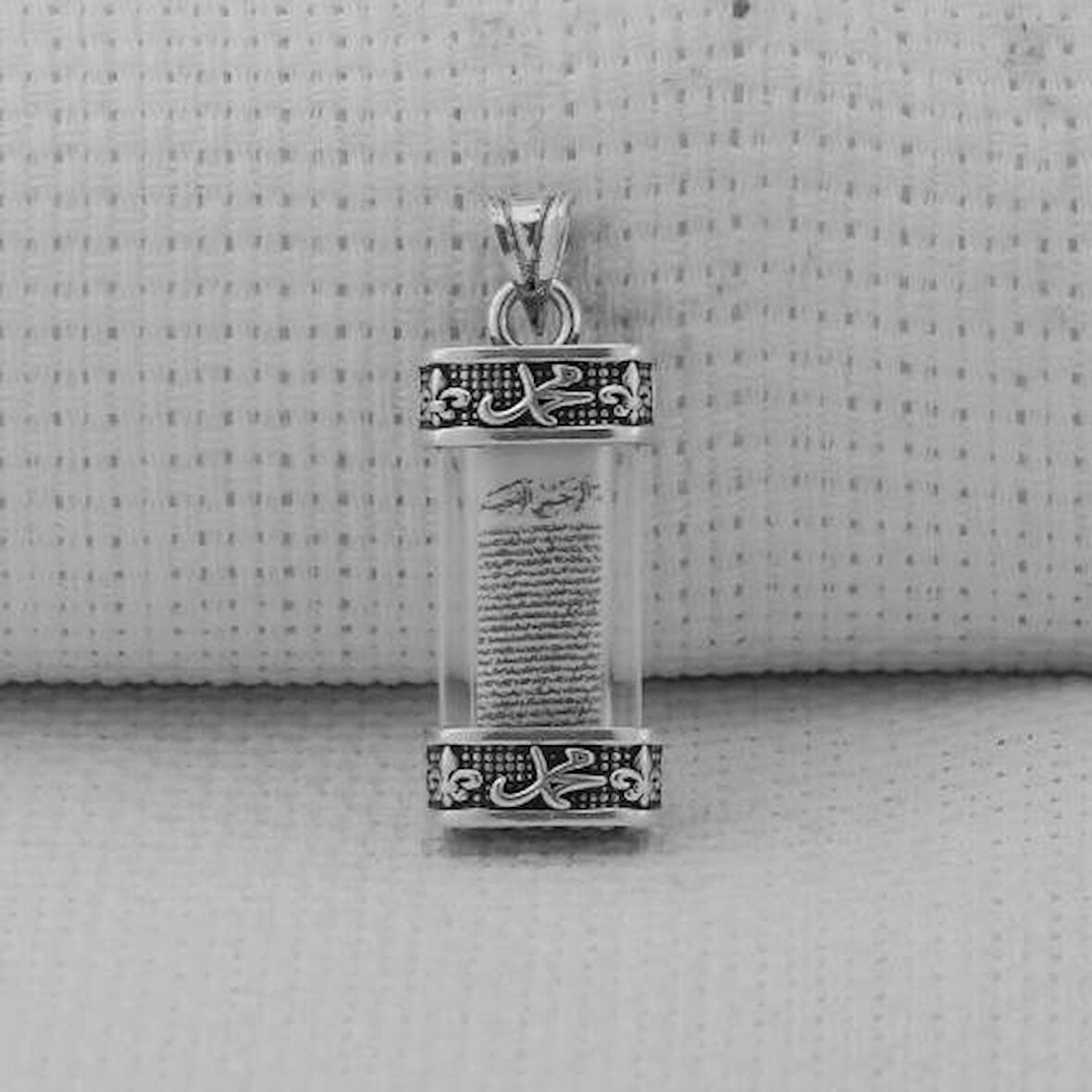 Silindir Şekli Cevşeni Kebir Dualı 925 Ayar Gümüş Erkek Kolye Ucu