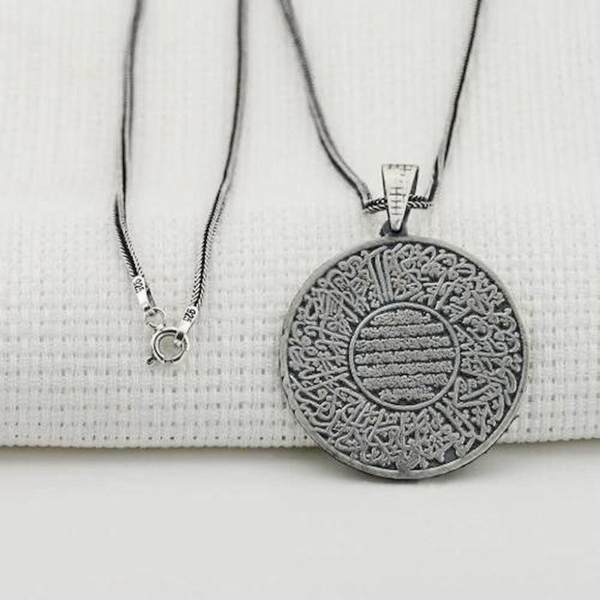 Kitmir Ve Nazar Dualı 925 Ayar Gümüş Erkek Kolye