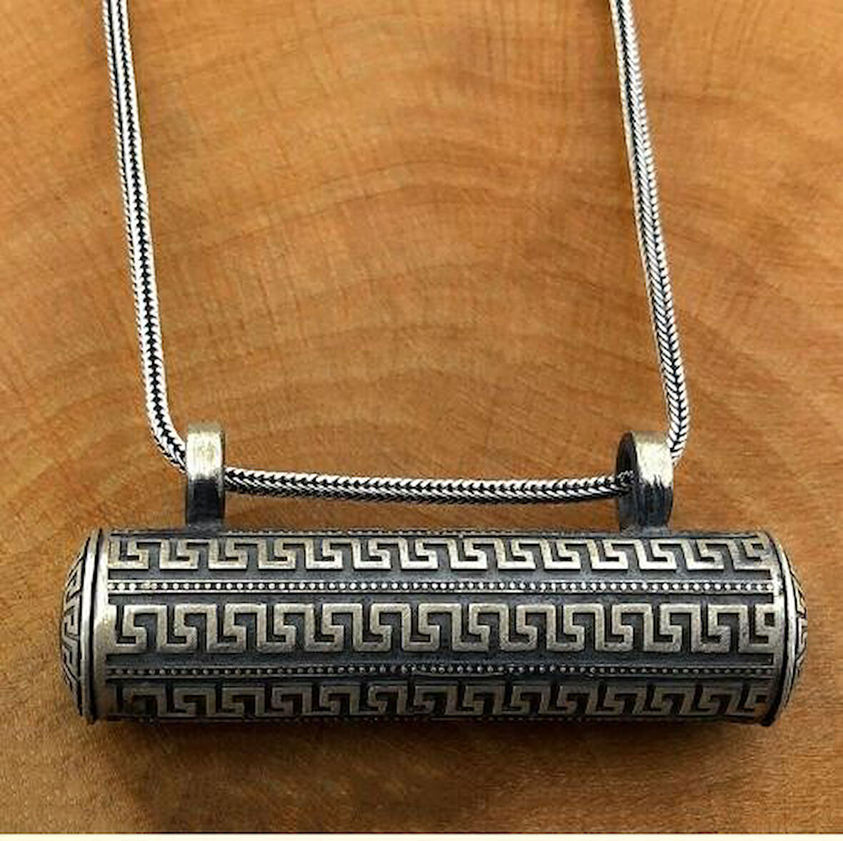 Büyük Boy  Cevşeni Kebir Dualı 925 Ayar Gümüş Erkek Kolye