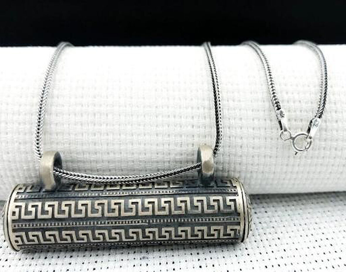 Büyük Boy  Cevşeni Kebir Dualı 925 Ayar Gümüş Erkek Kolye