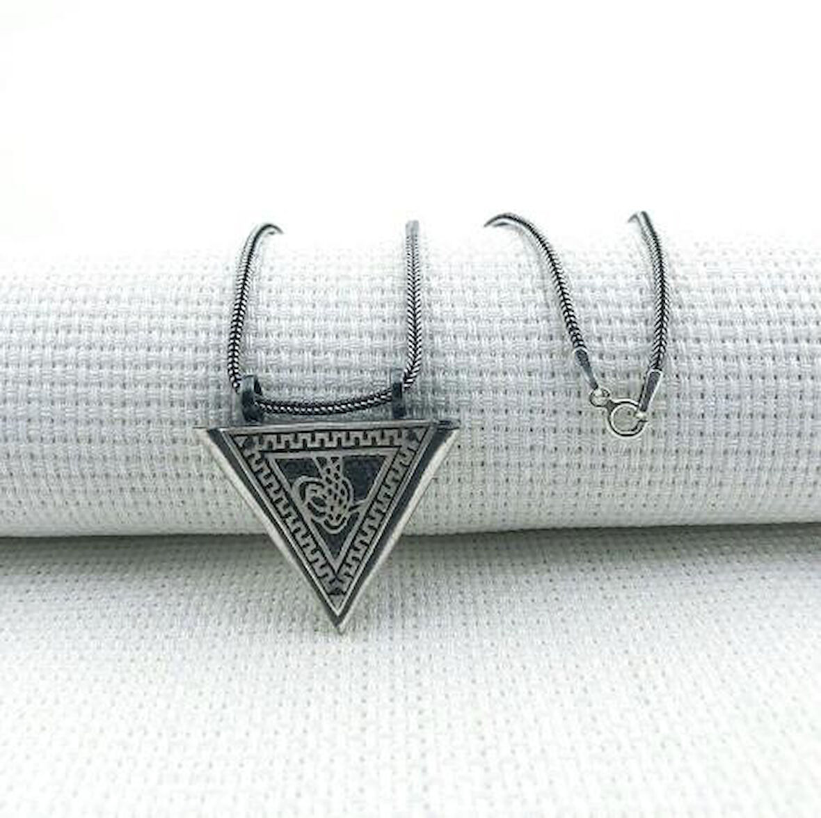 Osmanlı Tugralı Orta Boy Cevşeni Kebir Dualı 925 Ayar Gümüş Erkek Kolye