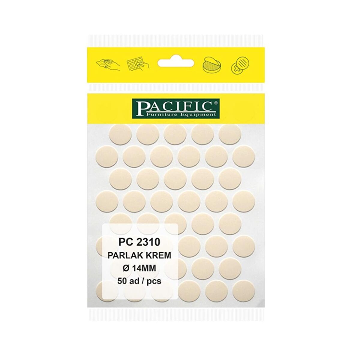 PARLAK KREM PACIFIC YAPIŞKANLI TAPA-14MM