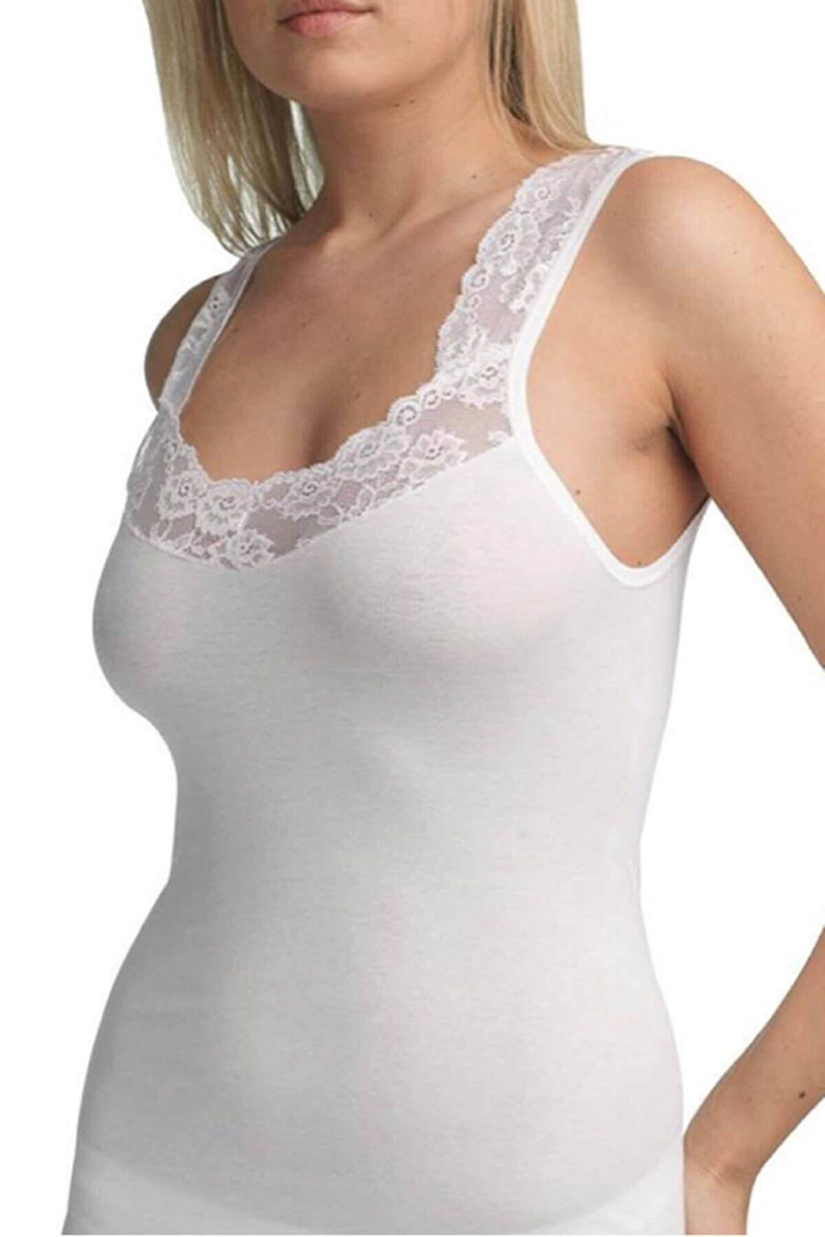 Blackspade 1957 Kadın %97 Pamuklu Dantelli Kalın Askılı Atlet