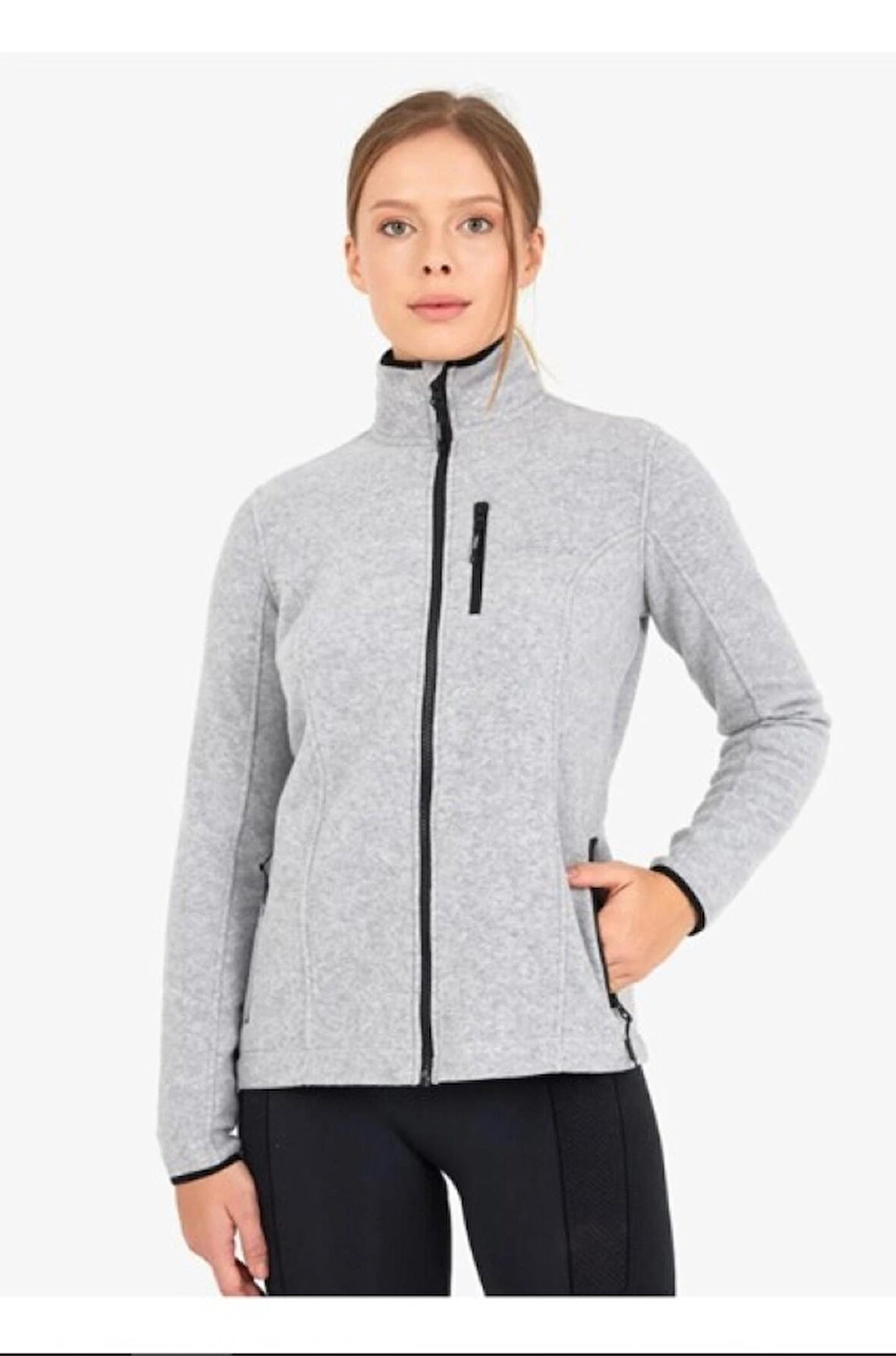 Blackspade Kadın Tam Fermuarlı Polar 2. Seviye 50461 -  Gri Melanj