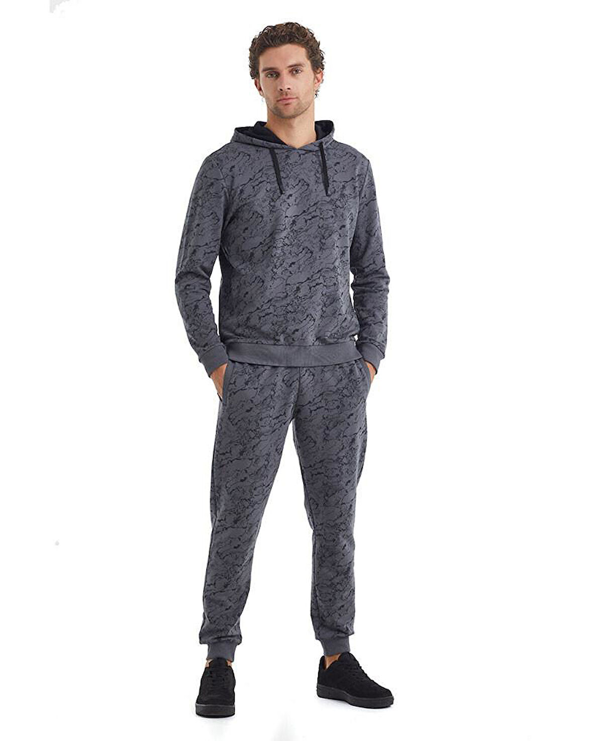 Blackspade Erkek Antrasit Kapüşonlu Sweatshirt 40075