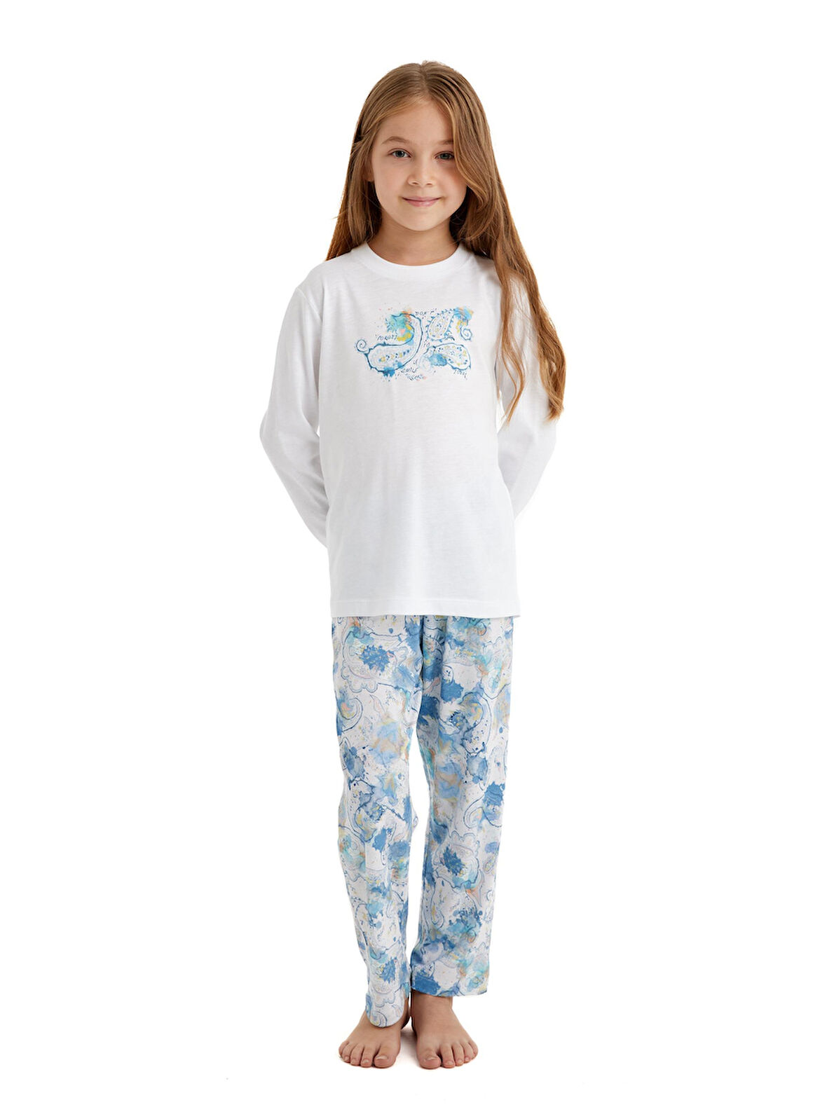 Blackspade Kız Çocuk Beyaz Pijama Takımı 51636 
