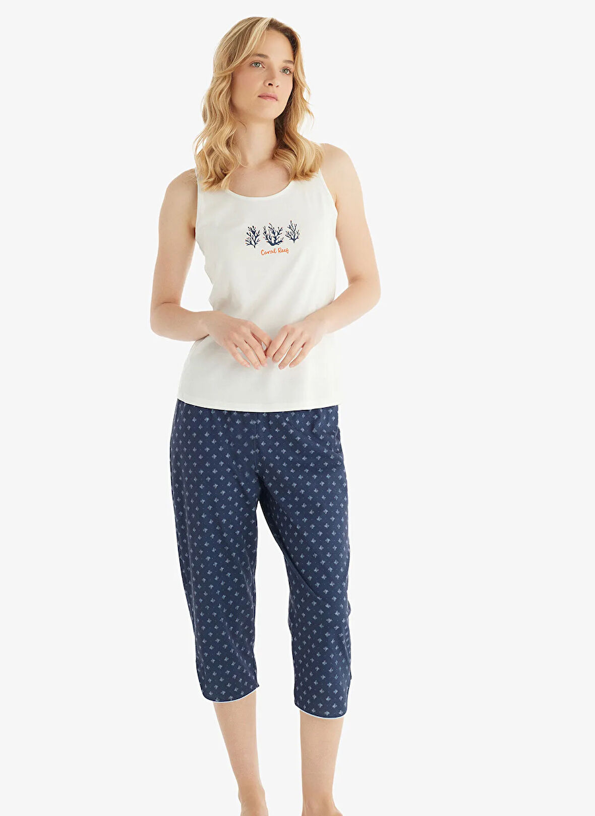 Blackspade Yuvarlak Yaka Düz Krem Kadın Pijama Takımı 51843