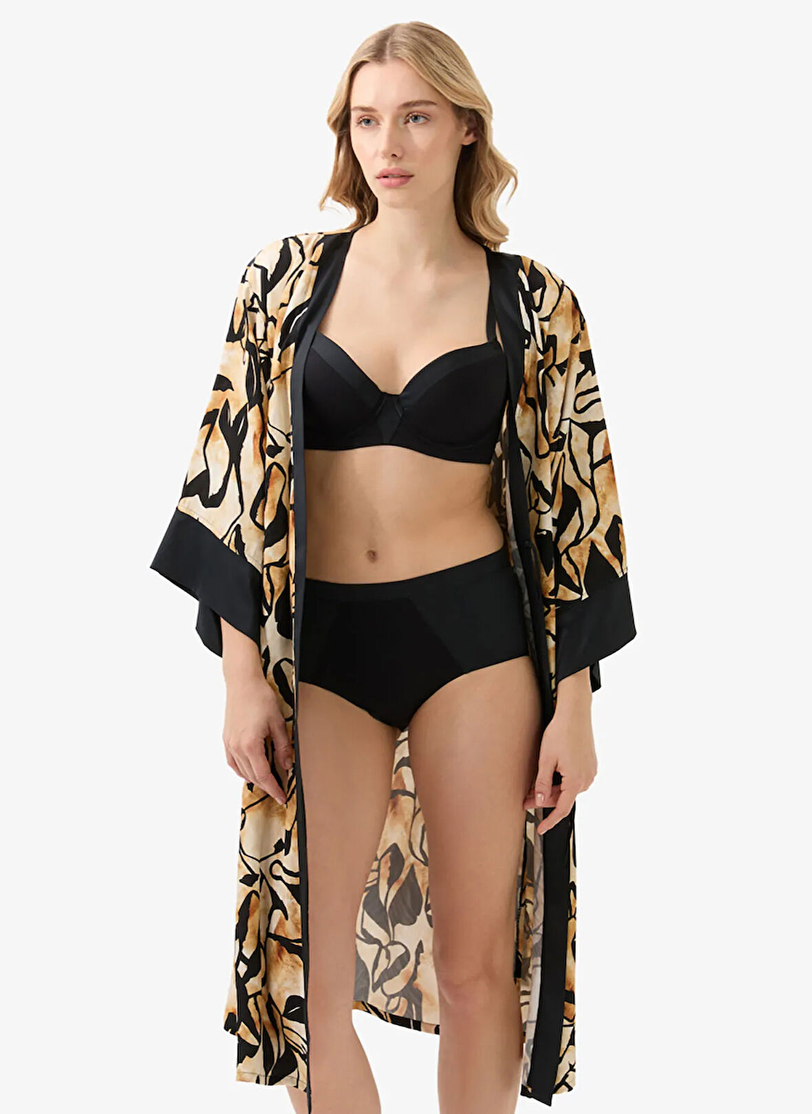 Blackspade Baskılı Karamel Kadın Sabahlık 51925