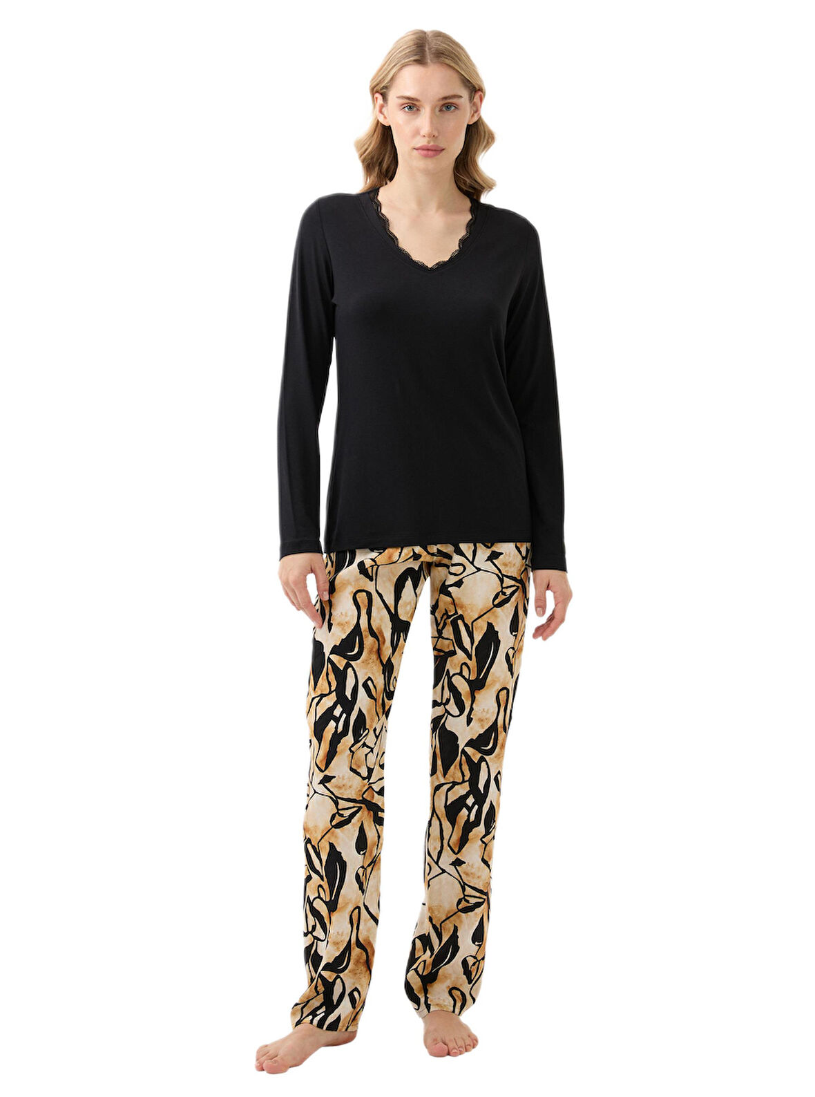 Blackspade Kadın Siyah Uzun Kol Pijama Takımı 51927