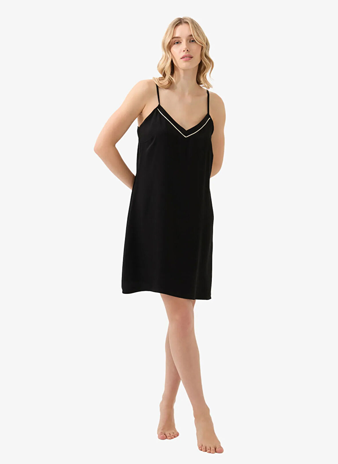 Blackspade Düz Siyah Kadın Gecelik 51909