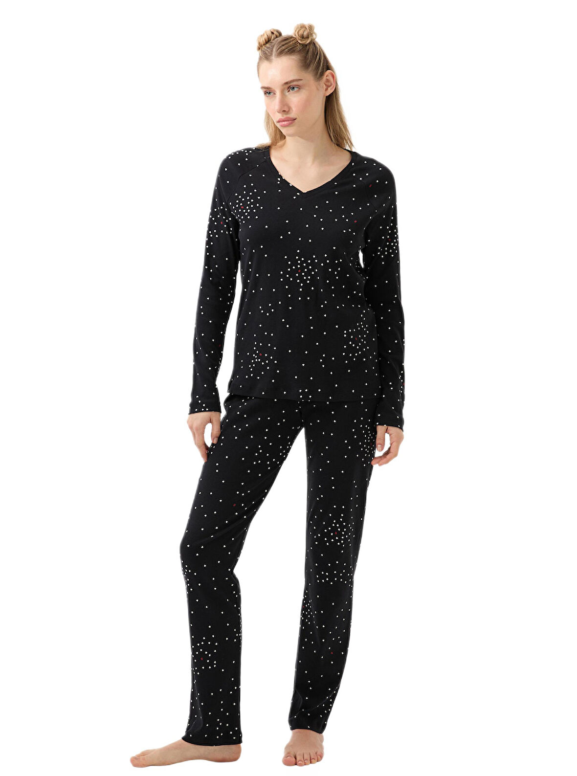 Blackspade Kadın Siyah Uzun Kol Pijama Takımı 51944 