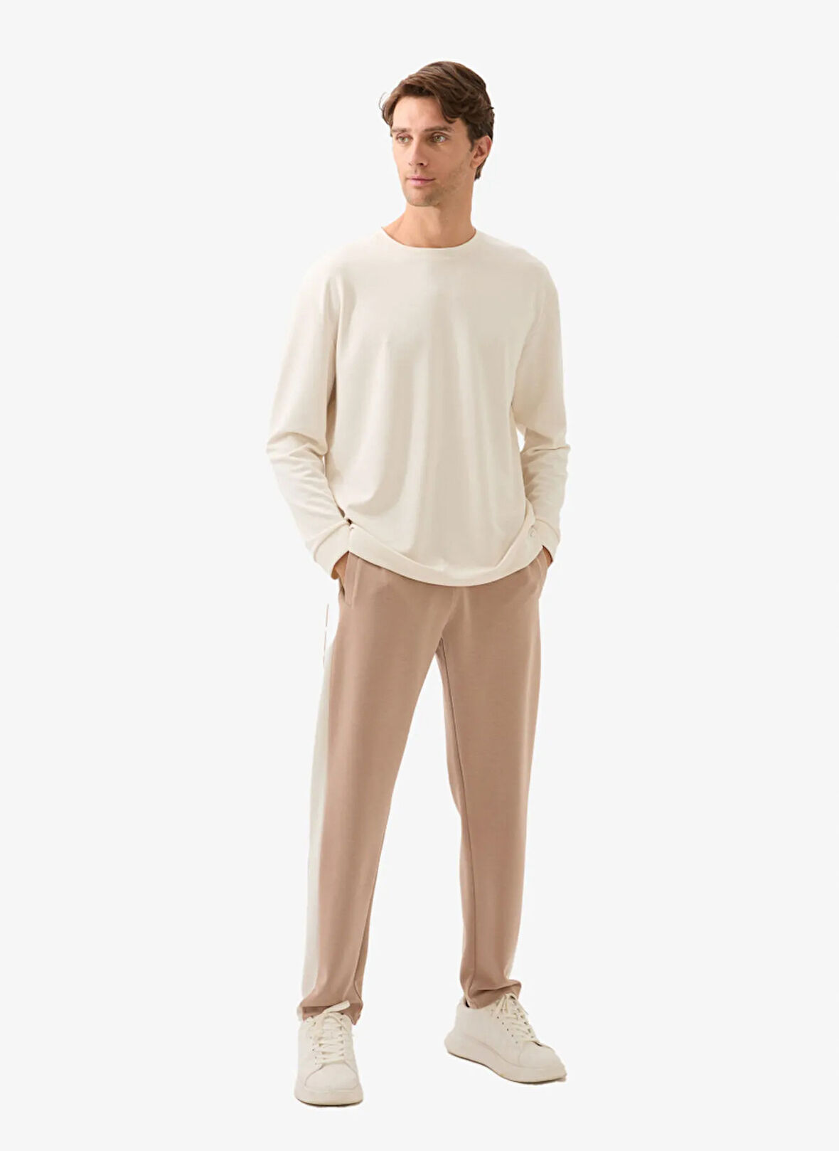 Blackspade Yuvarlak Yaka Düz Beyaz Erkek T-Shirt 40826