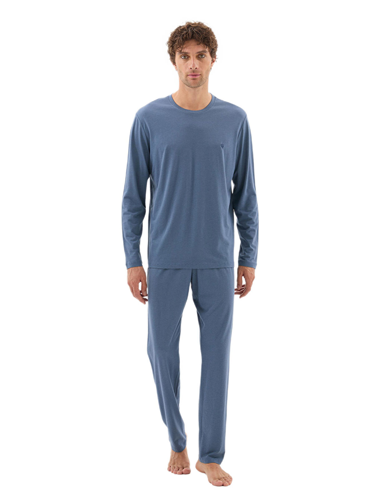 Blackspade Erkek Mavi Uzun Kol Pijama Takımı 40784 