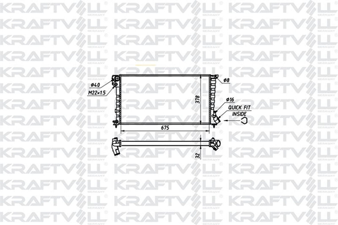 Psa Motor Su Radyator Partner P306 Berlingo Xsara Dw8 / Dw8b Klimasız (00 03) Segmanlı (1351z1) (675*378 - Kraftvoll 08040034
