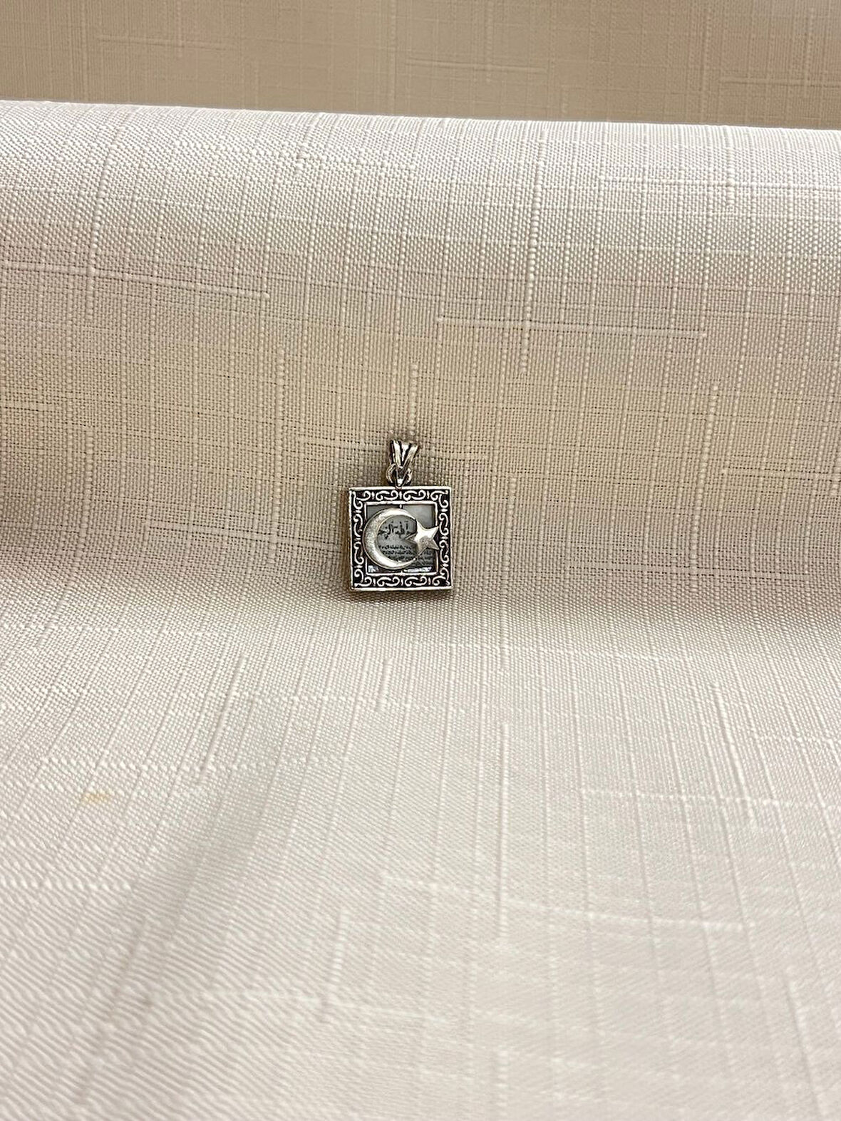 AY YILDIZ KARE MODEL 925 AYAR GÜMÜŞ KADIN KOLYE UCU