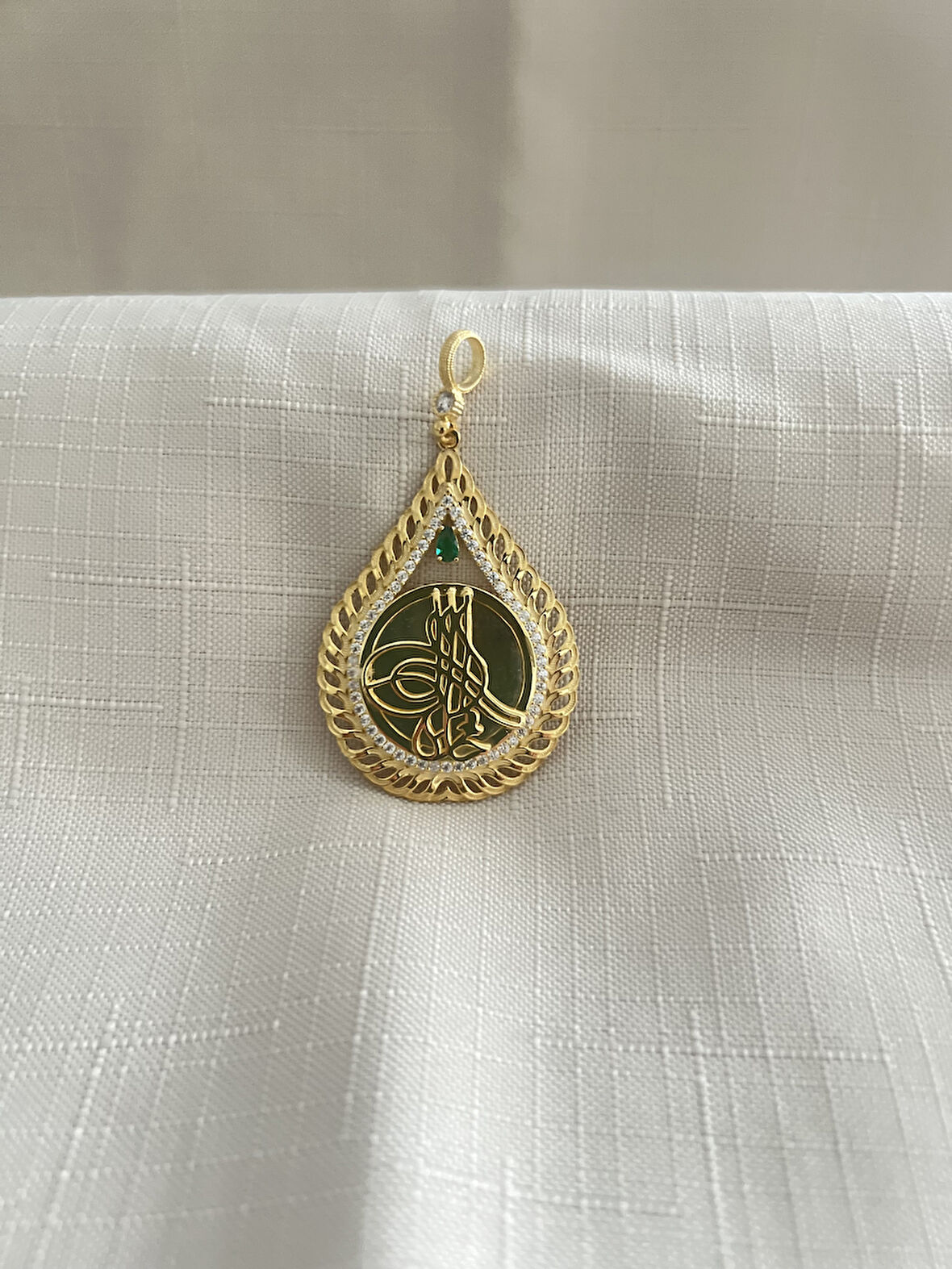 OSMANLI TUĞRASI DAMLA MODEL 925 AYAR GÜMÜŞ KADIN KOLYE UCU