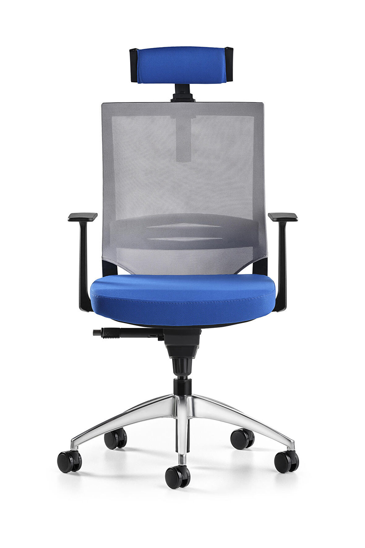 Bürotime Cozy Başlıklı Çalışma Koltuğu Mavi/Gri