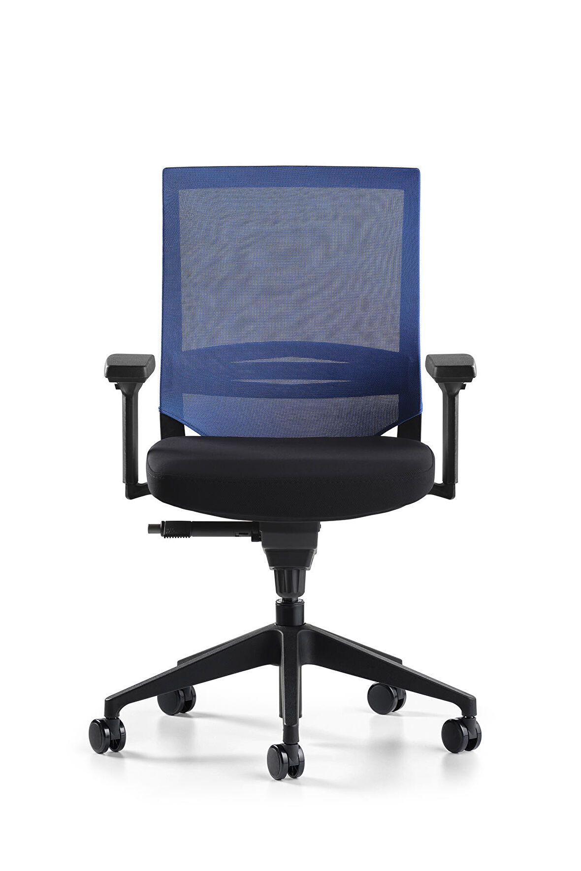 Bürotime Cozy Çalışma Koltuğu - 3D Kol - Plastik Ayak - Siyah/Mavi
