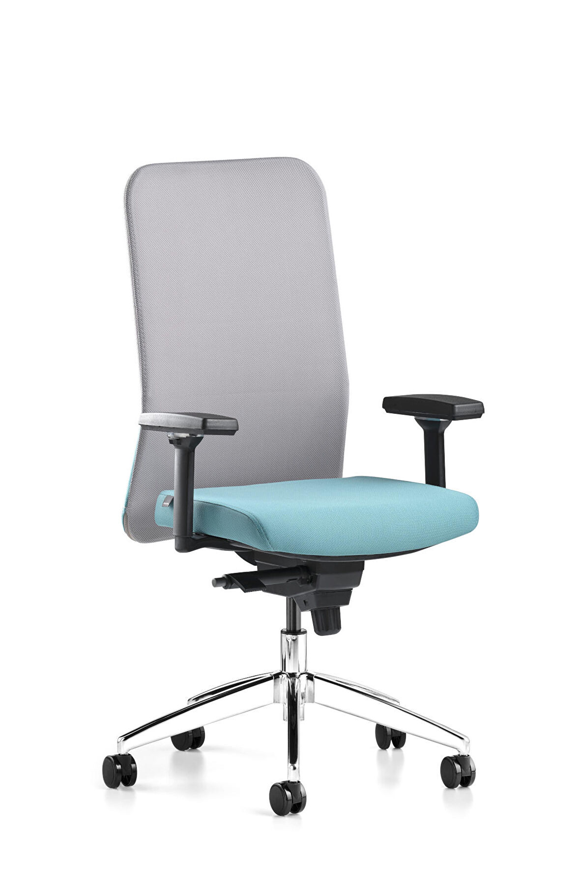 Bürotime Comfy Çalışma Koltuğu| 3D Kol | Krom Ayak | Gri/Mint Yeşili
