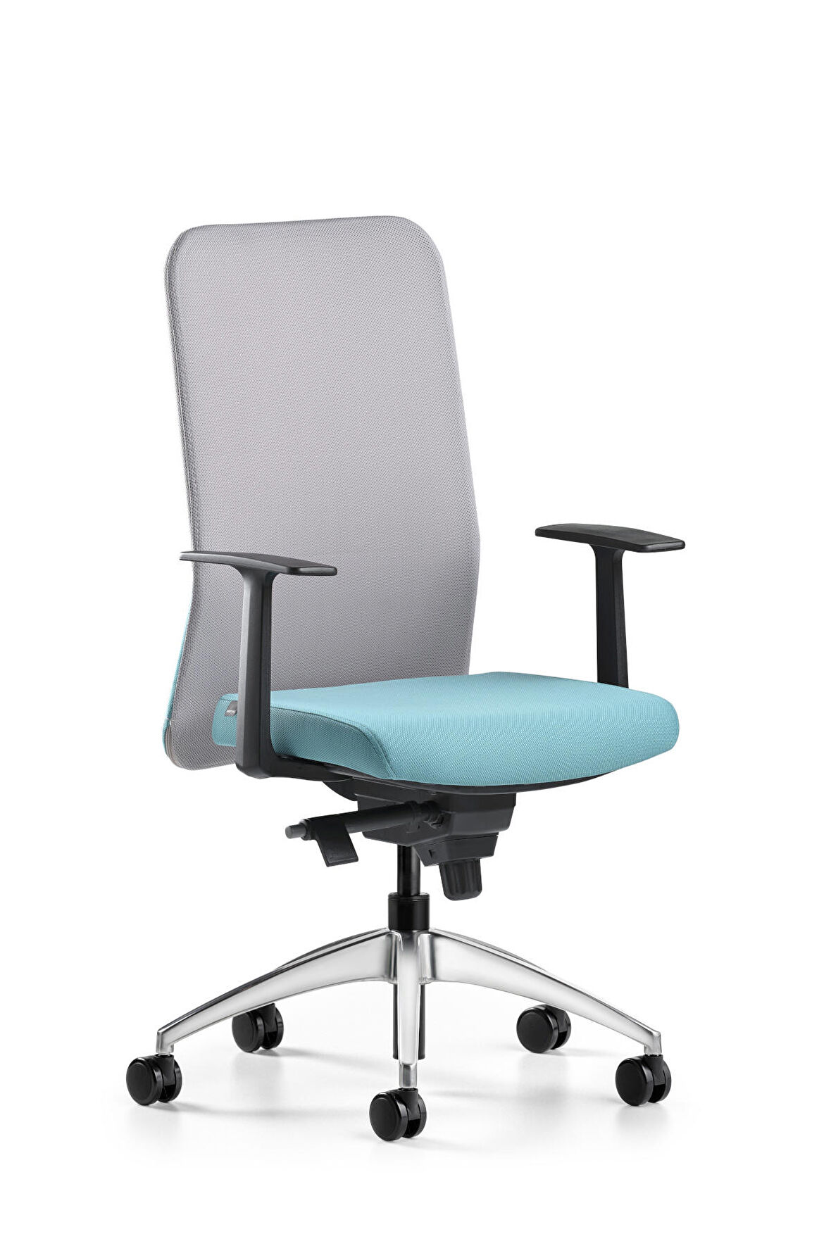Bürotime Comfy Çalışma Koltuğu | Sabit Kol | Krom Ayak | Gri/Mint Yeşili