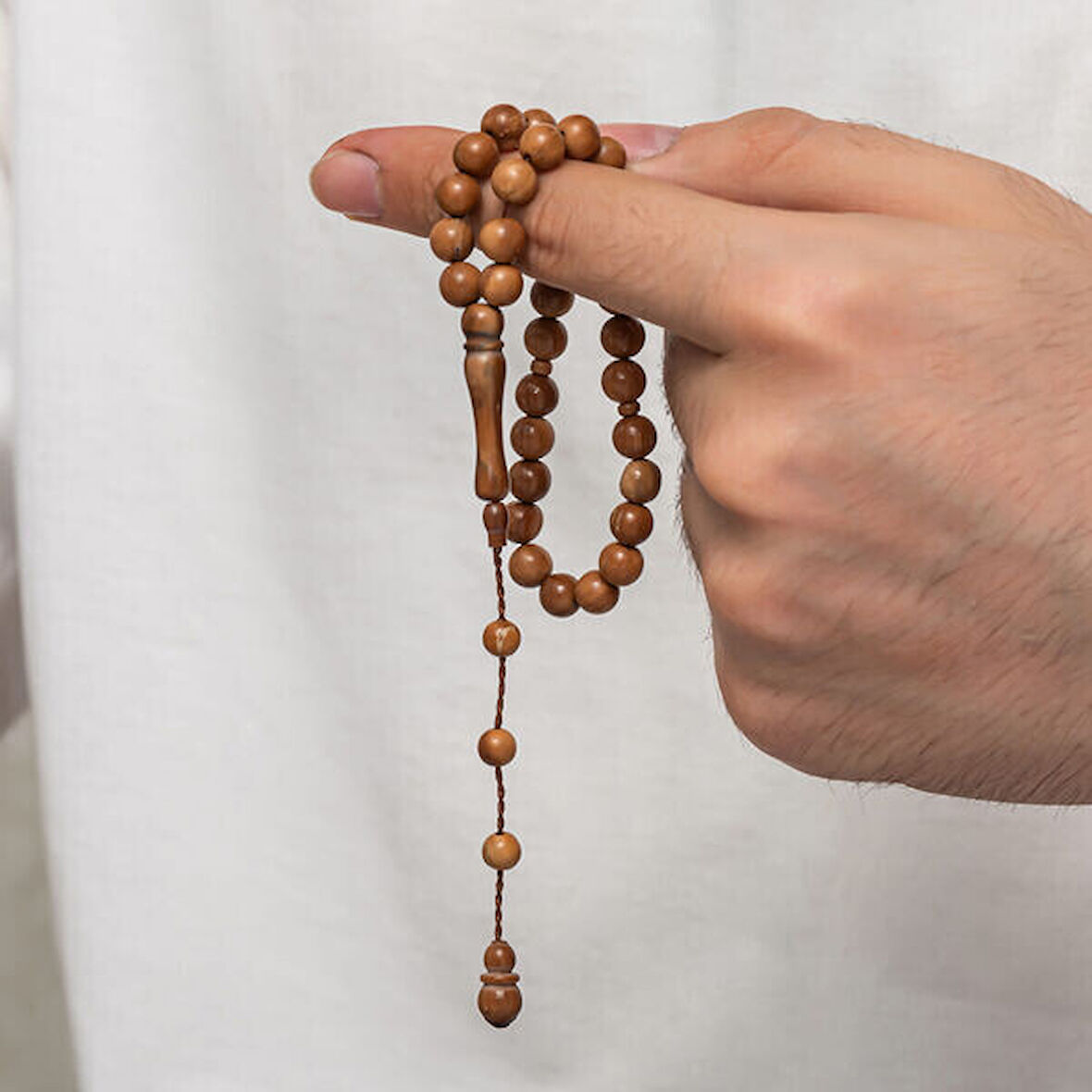 Sıkma Kehribar 925 Ayar Gümüş Tesbih