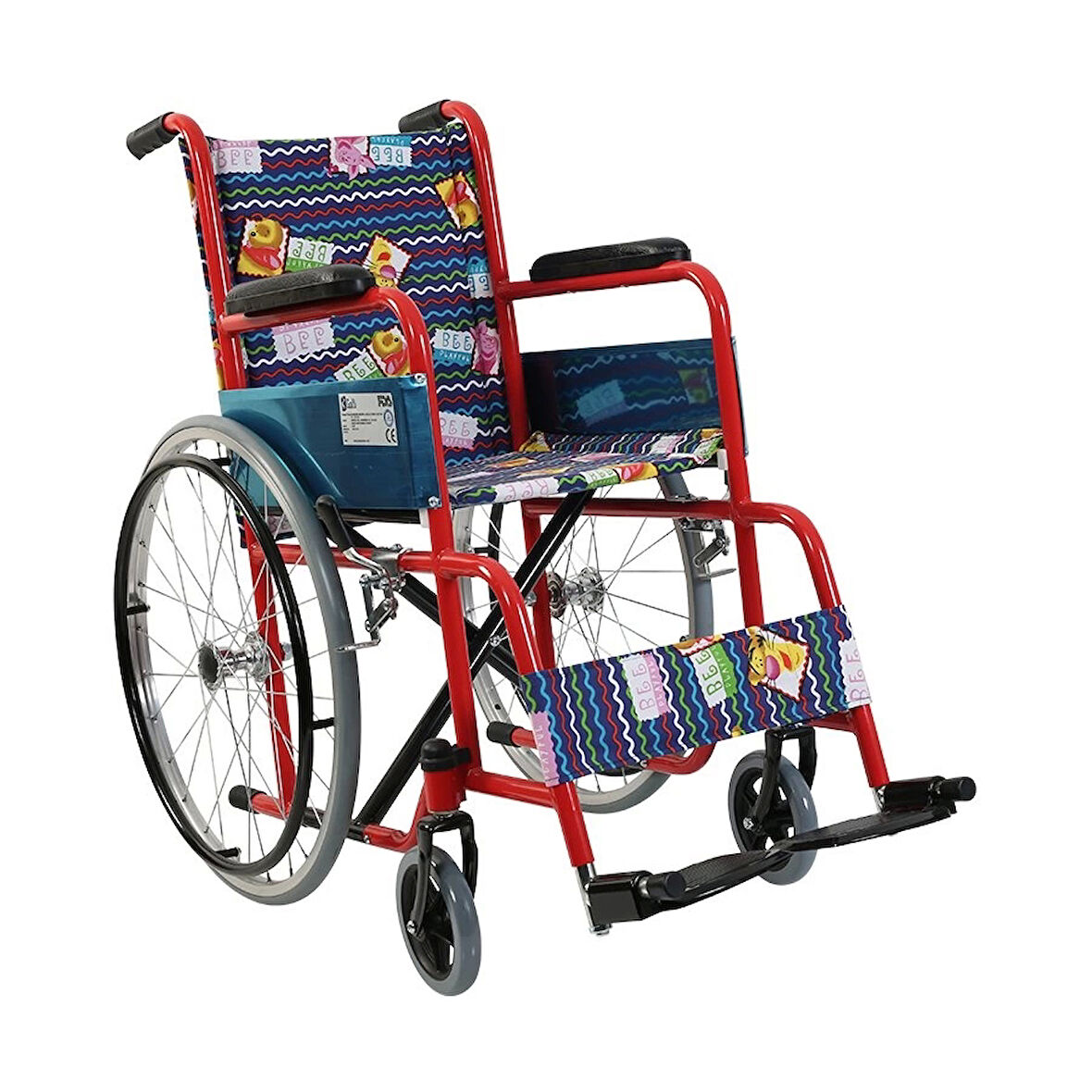 Golfi Pediatrik Tekerlekli Sandalye | Çelik Gövde, Katlanabilir Yapı, PVC Tekerlek G100C