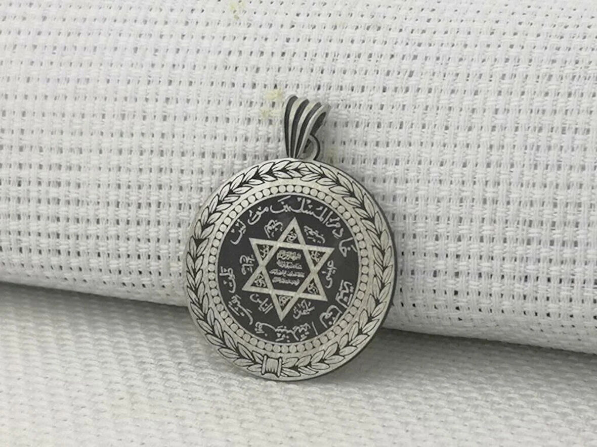 Hz Süleyman Mührü 925 Ayar Gümüş Erkek Kolye Ucu