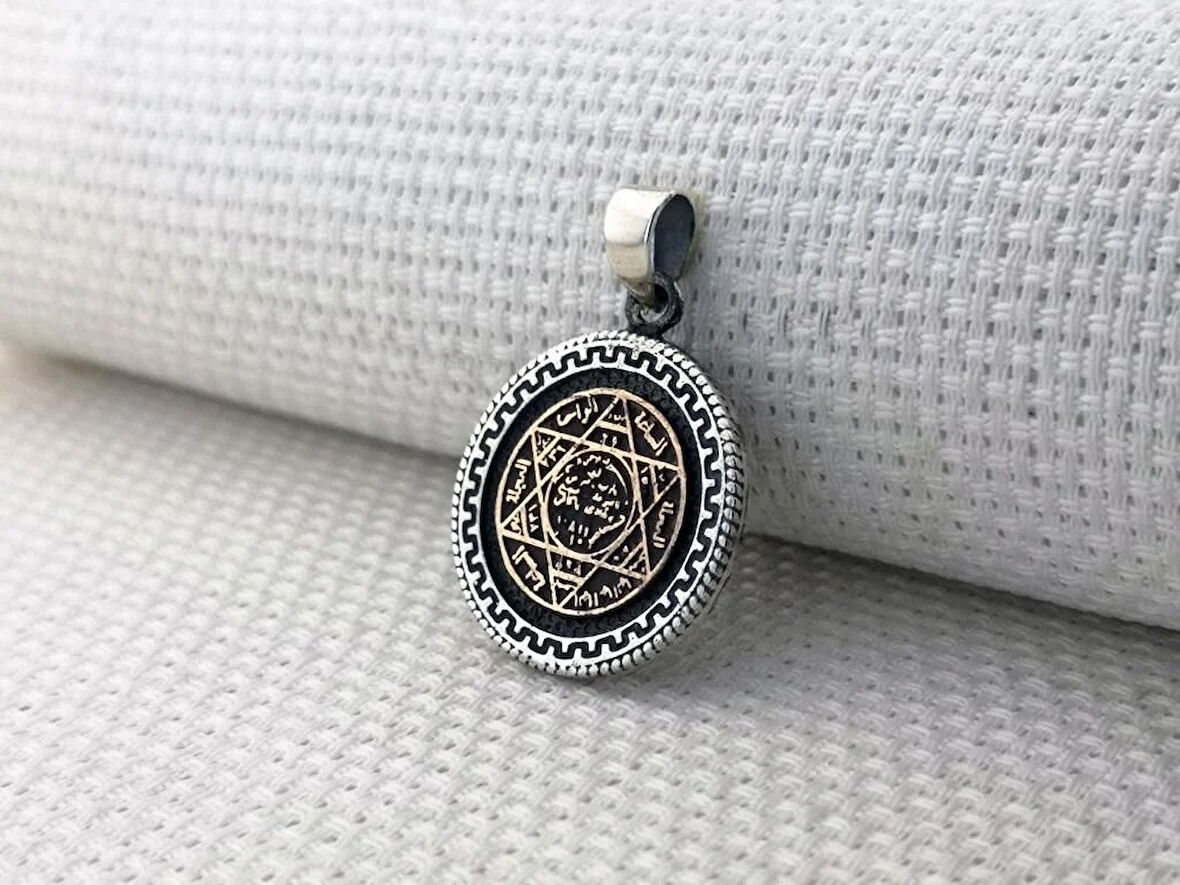 Hz Süleyman Mührü 925 Ayar Gümüş Erkek Kolye Ucu