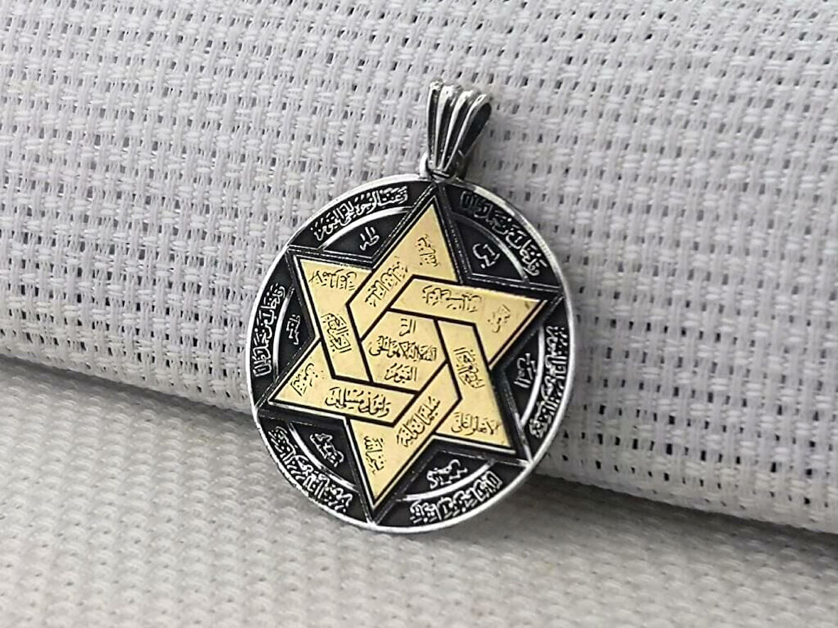 Hz Süleyman Mührü 925 Ayar Gümüş Erkek Kolye Ucu