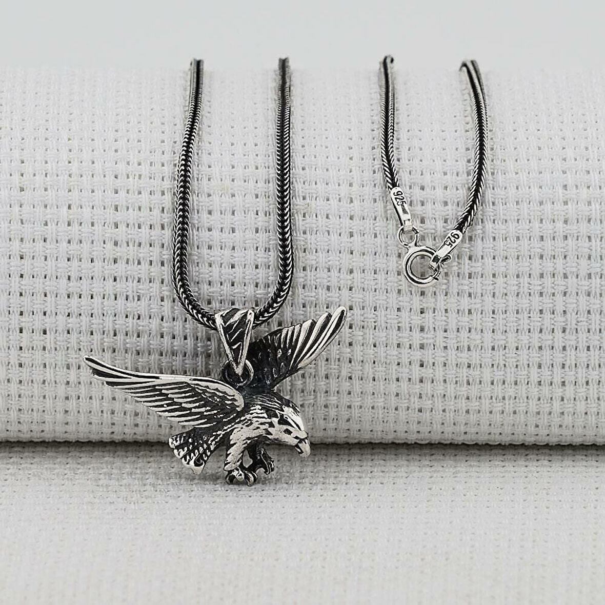Kartal Tasarımlı 925 Ayar Gümüş Erkek Kolye