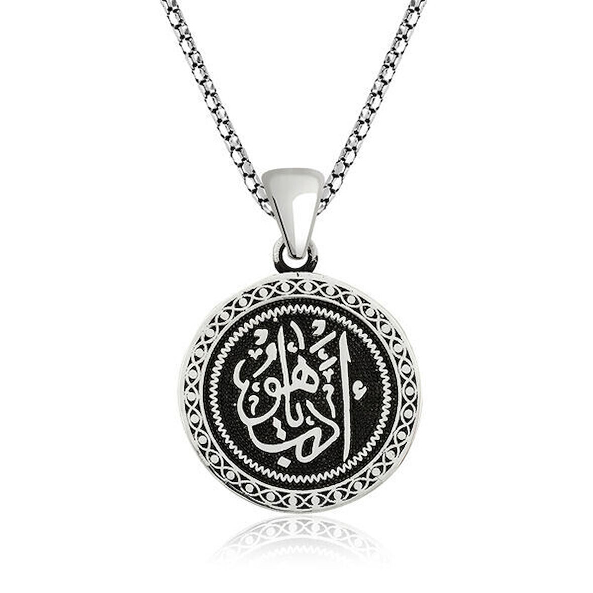 Edeb Yahu Yazılı 925 Ayar Gümüş Erkek Kolye