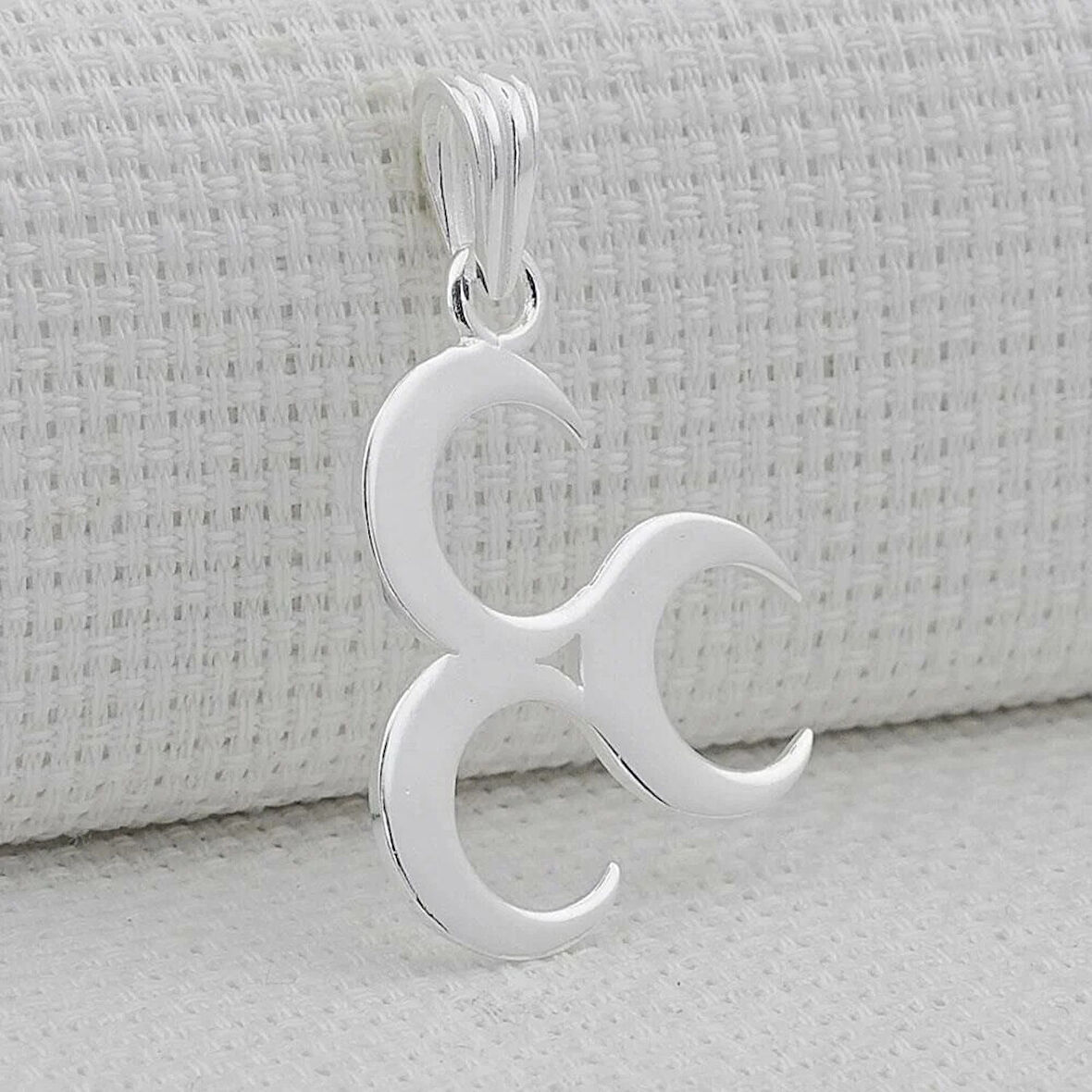 Üç Hilal 925 Ayar Gümüş Erkek Kolye Ucu